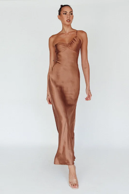 Versatile fashion options for every occasion   Twilight Tango One-Shoulder Maxi Dress Mocha