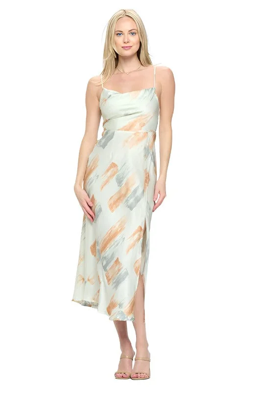 Stylish clothing designed to flatter every woman   Paint Stroke Midi Slip Dress