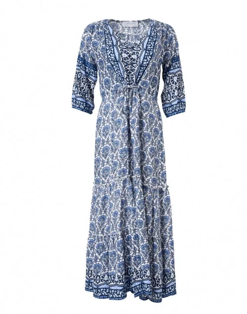 A perfect wardrobe for fashionable women   Carrie Navy Printed Midi Dress
