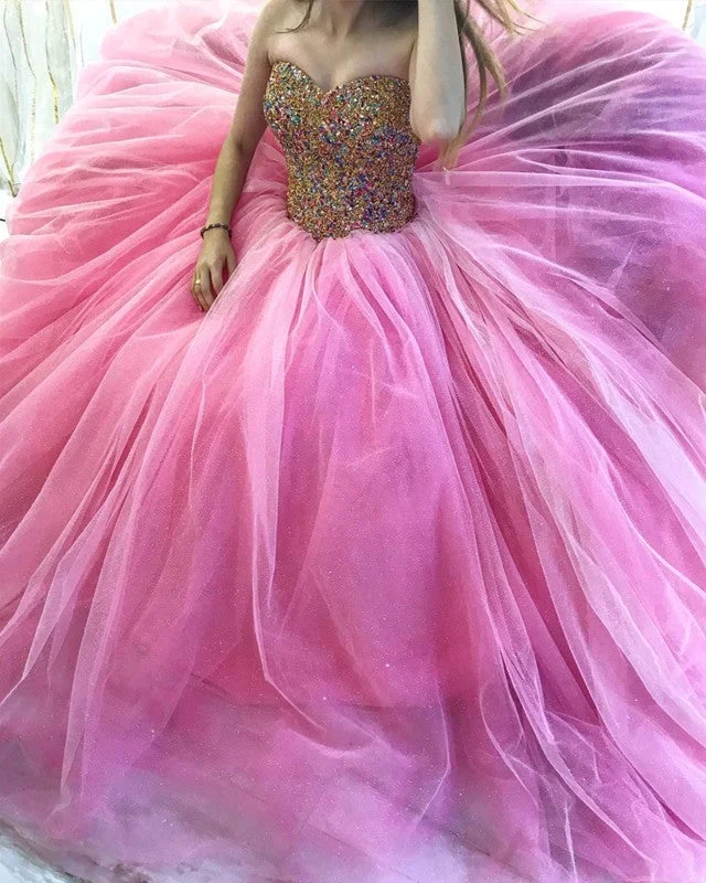 Fashionable clothing that fits every occasion   Ombre Beads Sweetheart Corset Ball Gown Dresses