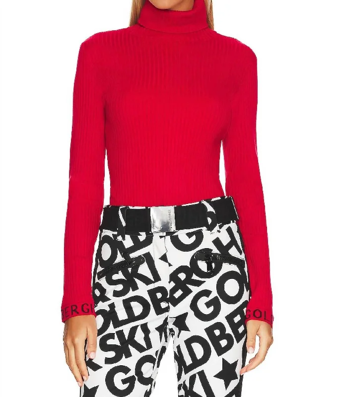 Versatile outfits to transition from day to night   Mira Long Sleeve Knit Sweater In Flame