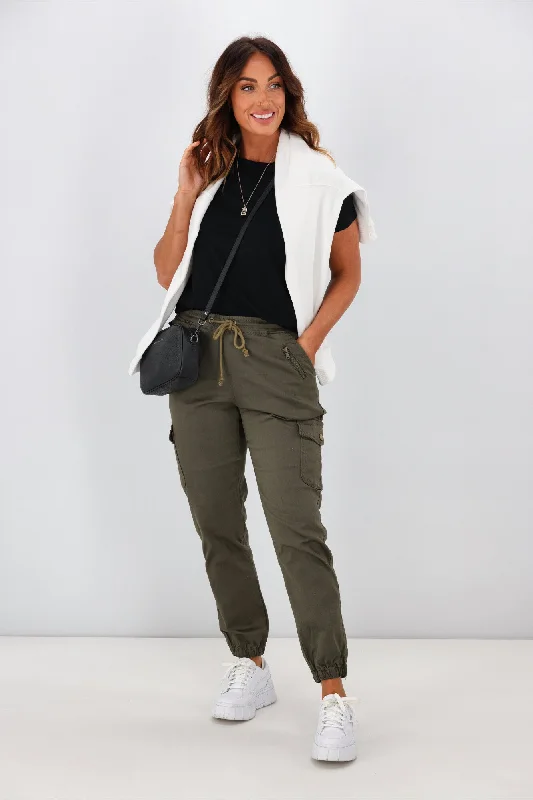 Fashionable women’s clothing that makes you shine   Wakee Denim Lucy Cargo Jean Khaki