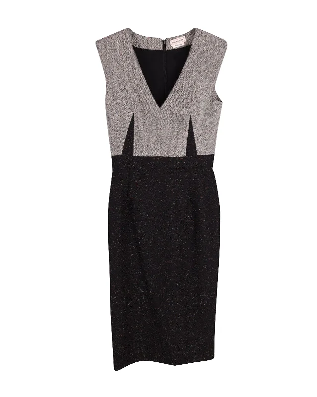 Summer-ready fashion for stylish women   Alexander McQueen Donegal Shift Dress in Black Wool
