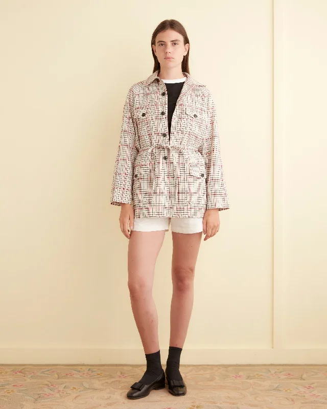 Uncover unique pieces for your perfect wardrobe   Cream Grid Jacket - XS