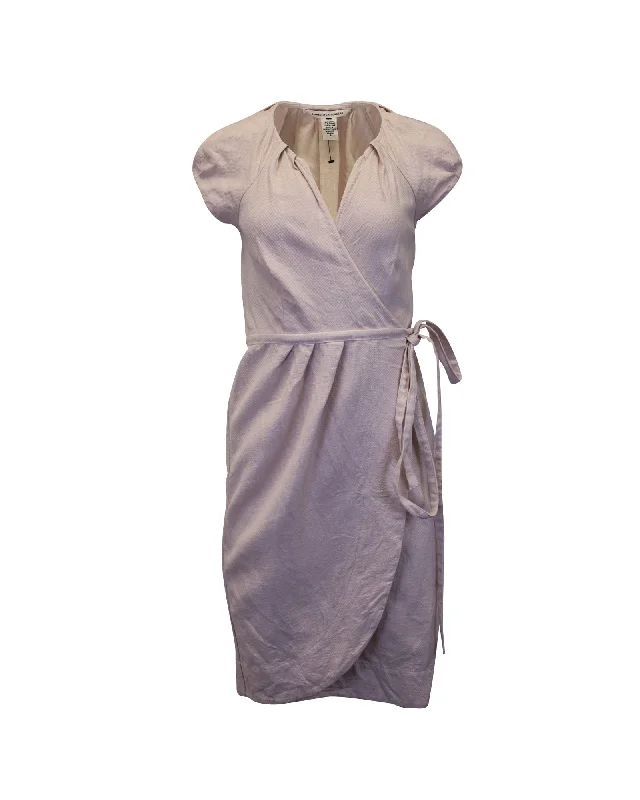 Fashion-forward women’s clothing on a budget   Diane Von Furstenberg Wrap Dress in Pink Linen