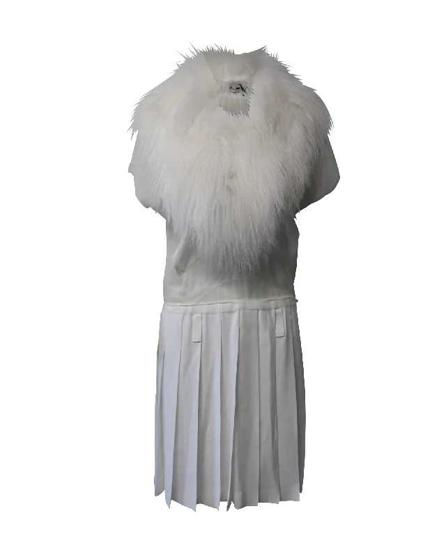 Effortlessly stylish outfits for the modern woman   Miu Miu A/W 22 Sable Dress in White Acetate
