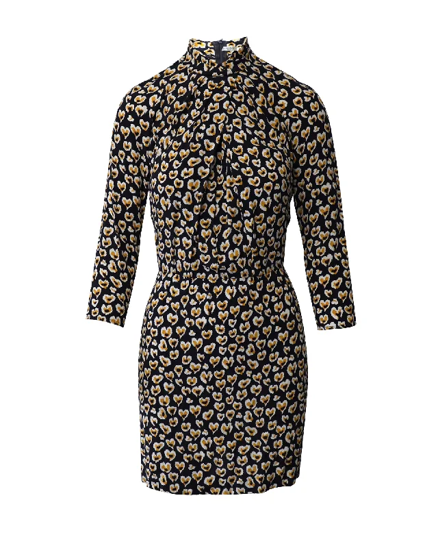 Designer-inspired women’s fashion at affordable prices   Sandro Paris Long Sleeve Mini Sheath Dress in Floral Print Viscose