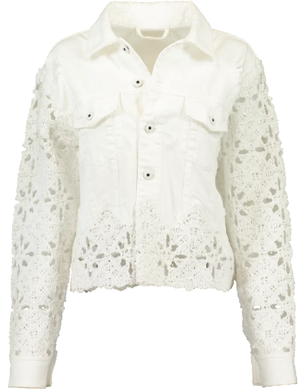 Clothing that’s as bold as you are   Macrame Cropped Denim Jacket