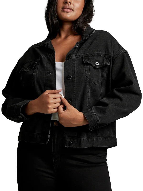 Women’s clothing that fits your personality and style   Plus Womens Cotton Cropped Denim Jacket