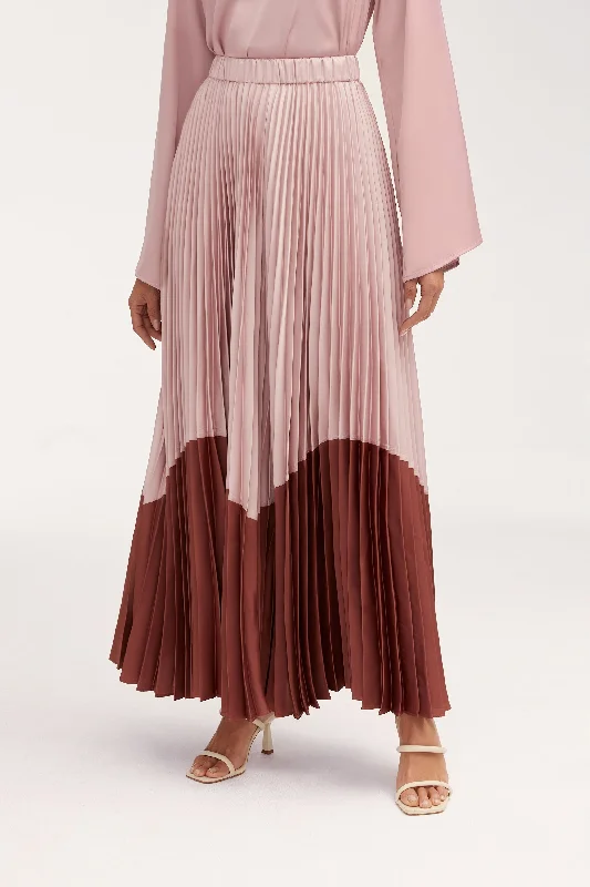 Hayfa Satin Pleated Skirt