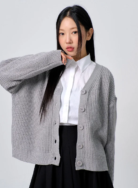 High-fashion styles at affordable prices   Oversized Knit Button Cardigan BJ331