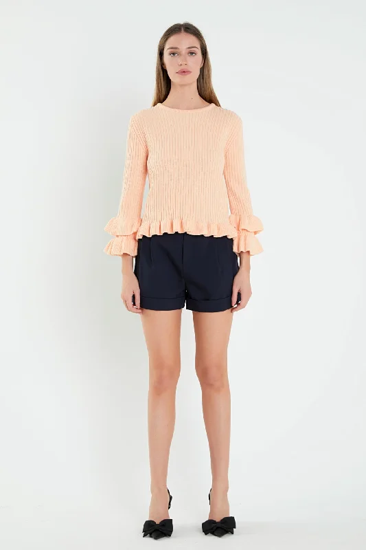 Refresh your closet with chic and comfy styles   Ruffle Detail Sweater