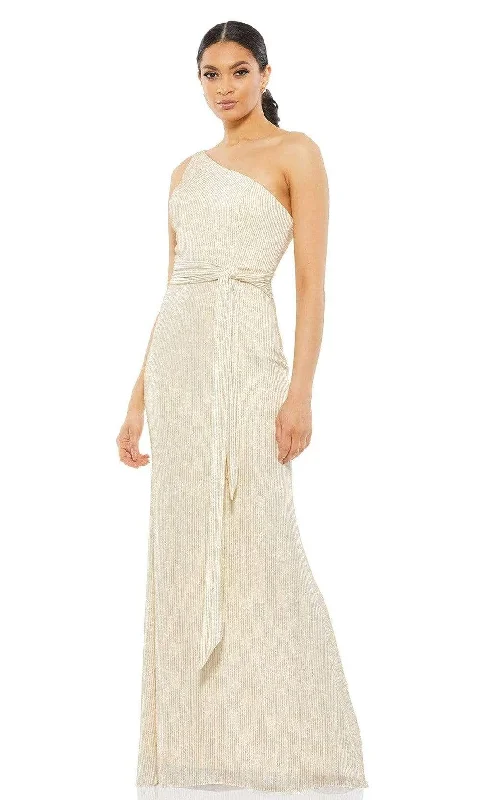Elegant casual clothing for modern women   Ieena Duggal - 26582 Asymmetric Ribbon Belt Dress