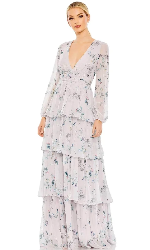 Effortlessly chic outfits for the modern woman   Ieena Duggal 55815 - Long Sleeve V-Neck Prom Dress