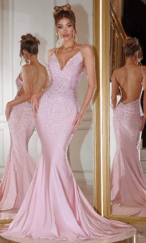 Step up your style with trendy women’s clothing   Portia and Scarlett - PS22804 Beaded Bod Open Back Trumpet Dress