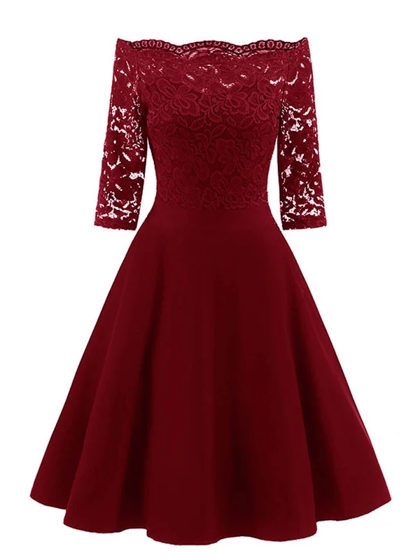 Clothing that’s as bold as you are   1950s Lace Off Shoulder Dress